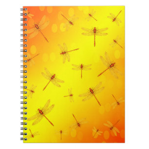 Golden Yellow Dragonflies Flying, Notizblock