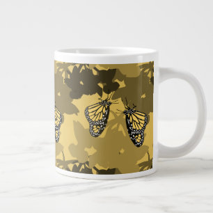 Golden Yellow Fütternd Monarch Butterfly Pair Jumbo-Tasse