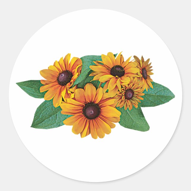 Golden Yellow Gerbera Daisies Runder Aufkleber (Vorderseite)