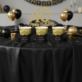 Golden Yellow Gold Glitter Abstract Watercolor  Pappbecher