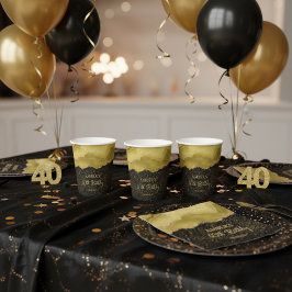 Golden Yellow Gold Glitter Abstract Watercolor  Pappbecher