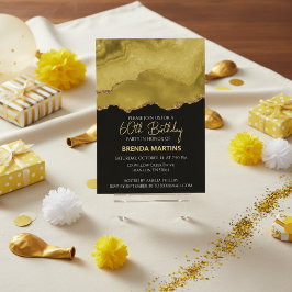 Golden Yellow Gold Glitter  Watercolor Einladung