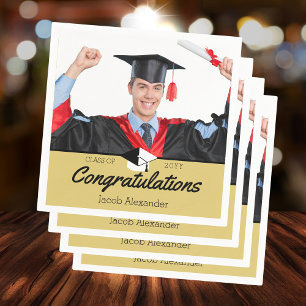 Golden Yellow Graduation Party Class 20xx Serviette