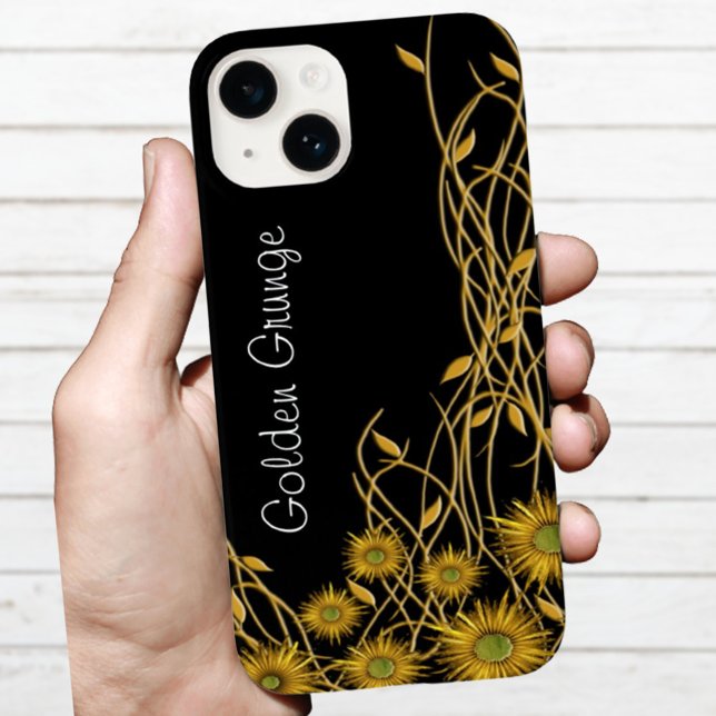 Golden Yellow Grunge Blume Weinkultur Case-Mate iPhone 14 Hülle (Von Creator hochgeladen)