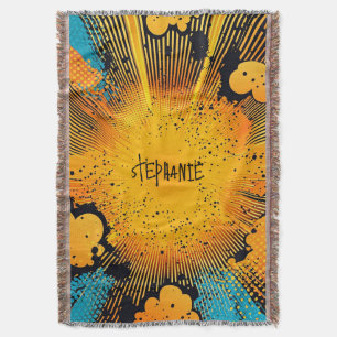 Golden Yellow Grunge Comic Blast Cyan Decke