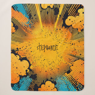 Golden Yellow Grunge Comic Blast Cyan Sherpadecke