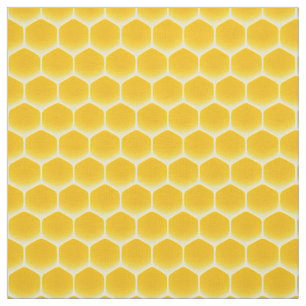 Golden Yellow Honeycomb Medium Print 1" Zellen Stoff
