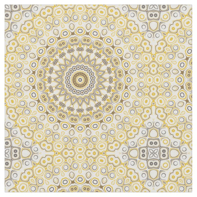 Golden Yellow Mandala Pattern Stoff (Nahaufnahme)