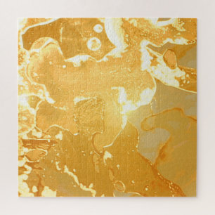 Golden Yellow Marble Ink Pattern