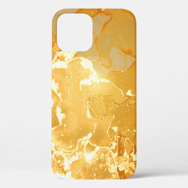 Golden Yellow Marble Ink Pattern Case-Mate iPhone Hülle (Rückseite)