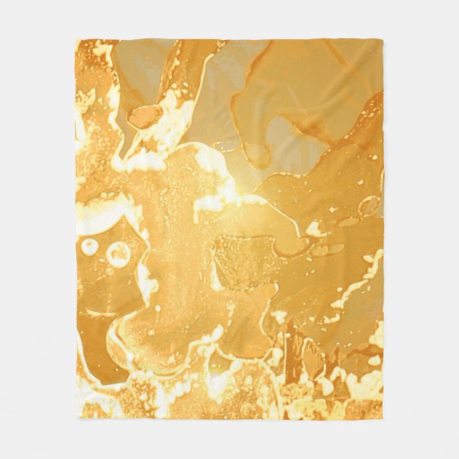 Golden Yellow Marble Ink Pattern Fleecedecke (Vorderseite)