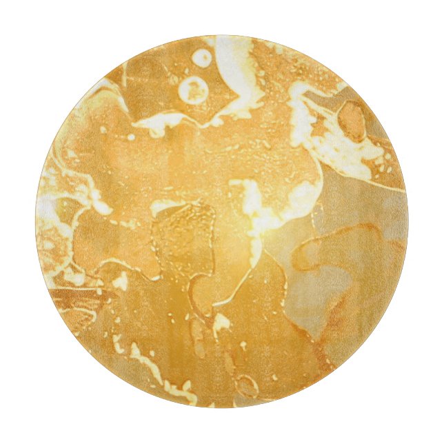 Golden Yellow Marble Ink Pattern Schneidebrett (Vorderseite)