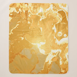 Golden Yellow Marble Ink Pattern Sherpadecke