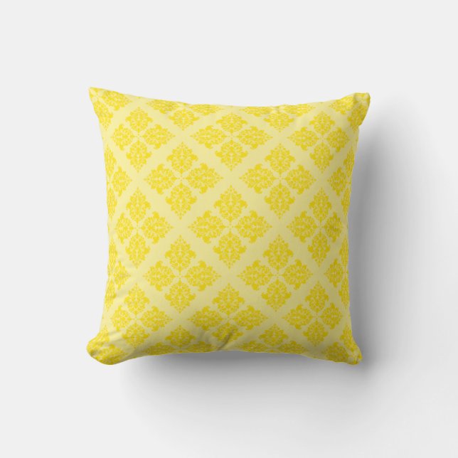 Golden Yellow marokkanischer Damask Kissen (Vorderseite)