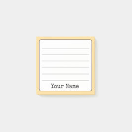 Golden Yellow Retro Fügen Sie Ihren Namen als Link Post-it Klebezettel