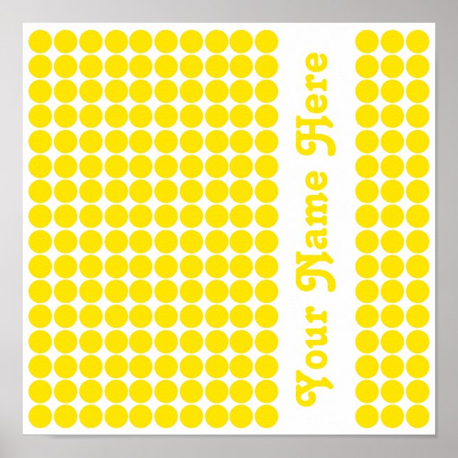 Golden Yellow Safari Dot with name Poster (Vorne)