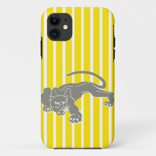 Golden Yellow Safari Streifen mit Leopard iPhone 11 Hülle