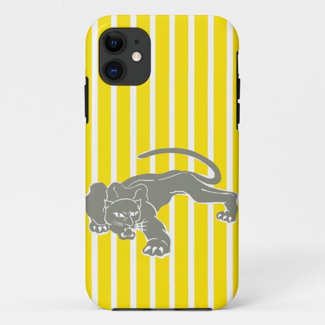 Golden Yellow Safari Streifen mit Leopard Case-Mate iPhone Hülle (Rückseite)