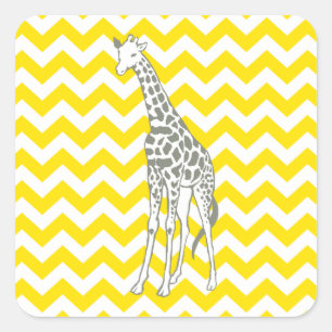 Golden Yellow Safari Zickzack mit Pop Quadratischer Aufkleber