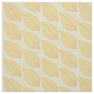 Golden Yellow Skelett Leaf Muster Pastellgrün Stoff