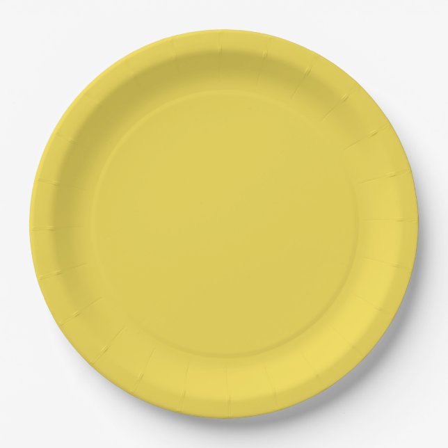 Golden Yellow Solid Color Pappteller (Vorderseite)