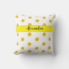 Golden Yellow Wildflower Photo Monogram Name  Kissen