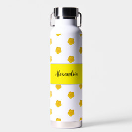 Golden Yellow Wildflower Photo Monogram Name Trinkflasche