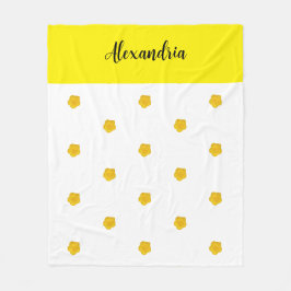 Golden Yellow Wildflower Photo Name Monogram Fleecedecke