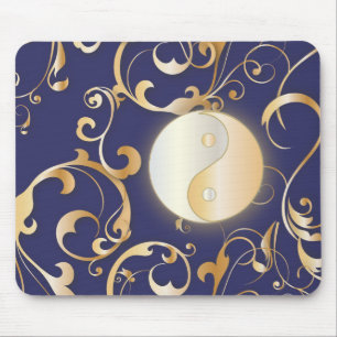 Golden Yin & Yang mit Rollen Mousepad