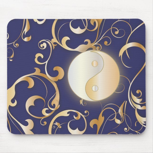 Golden Yin & Yang mit Rollen Mousepad (Vorne)