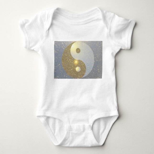 Golden Ying Yang Baby Strampler (Vorderseite)