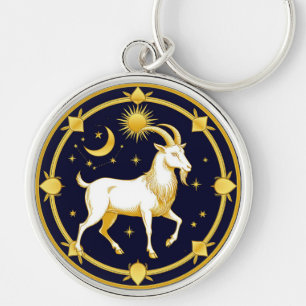 Golden Zodiac Capricorn Design Schlüsselanhänger