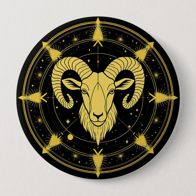 Golden Zodiac Symbol der Sterne Button (Vorderseite)