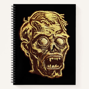 Golden Zombie Stickerei Abzeichen Kunst, Dichtung Notizbuch