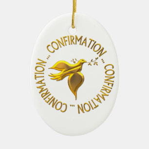 GOLDENBEKÄMPFUNG UND HOLY SPIRIT KERAMIK ORNAMENT
