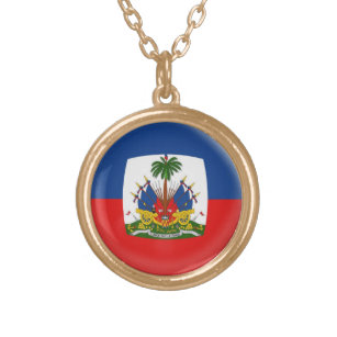 Goldendehalsketten-Haiti-Flagge Vergoldete Kette