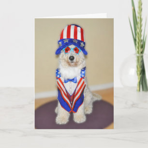 Goldendoodale patriotische Karte