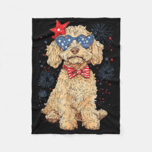 Goldendoodle 4. Juli Patriotisches Goldenes Doodle Fleecedecke