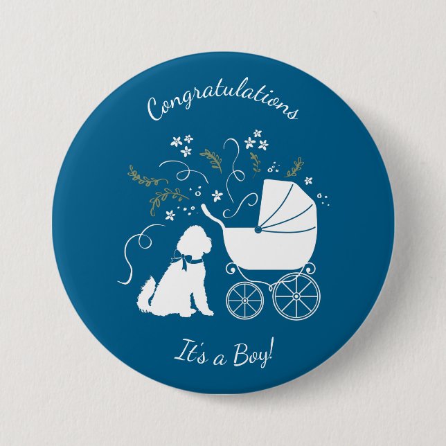 Goldendoodle Babydusche Button (Vorderseite)