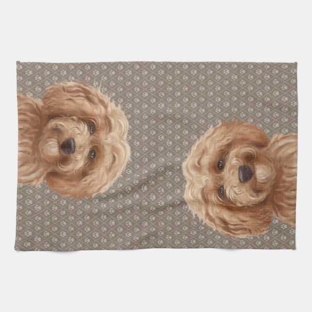 Goldendoodle Beige Geschirrtuch (Horizontal)