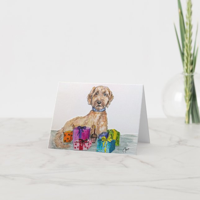 Goldendoodle Birthday Card Karte (Vorderseite)
