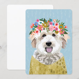 GoldenDoodle Blume Kronenhund Porträt Einladung