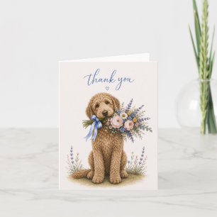 Goldendoodle-Blumenstrauß Danke