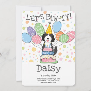 Goldendoodle Chien Anniversaire Fête Invitation