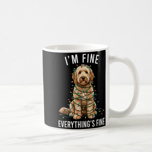 Goldendoodle Christmas I'm Fine Everything Is Fine Kaffeetasse (Rechts)