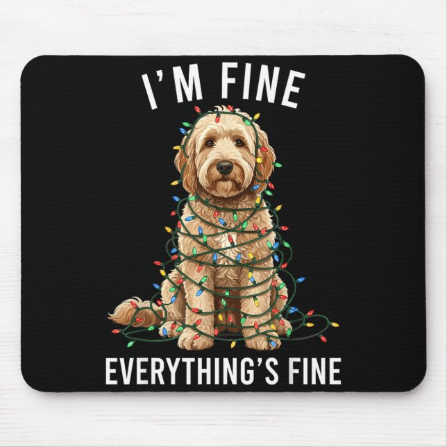 Goldendoodle Christmas I'm Fine Everything Is Fine Mousepad (Vorne)