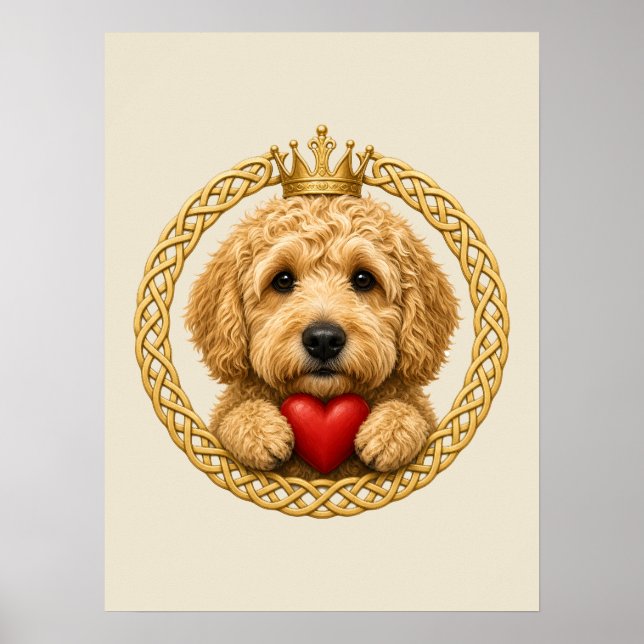 Goldendoodle Claddagh Poster (Vorne)