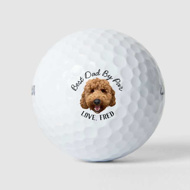 Goldendoodle Custom Golf Ball Best Vater von Par G (Vorderseite)