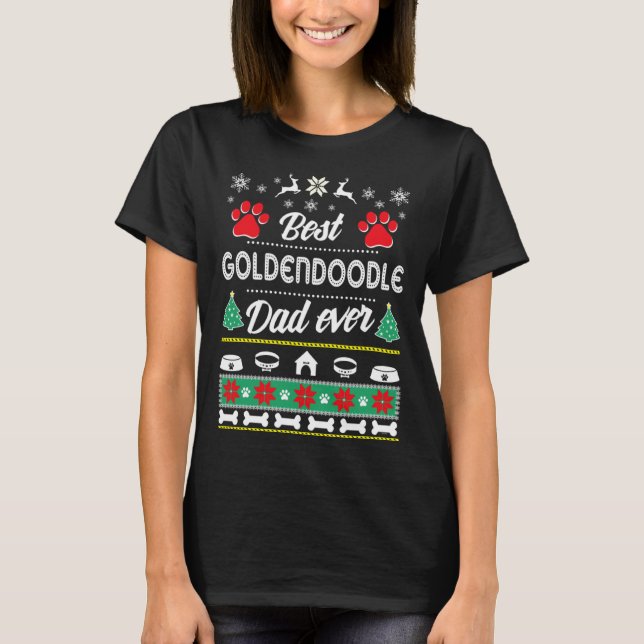 Goldendoodle Dad   Ugly Christmas T-Shirt (Vorderseite)