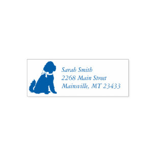 Goldendoodle Dog Baby Shower Boy Blue Permastempel